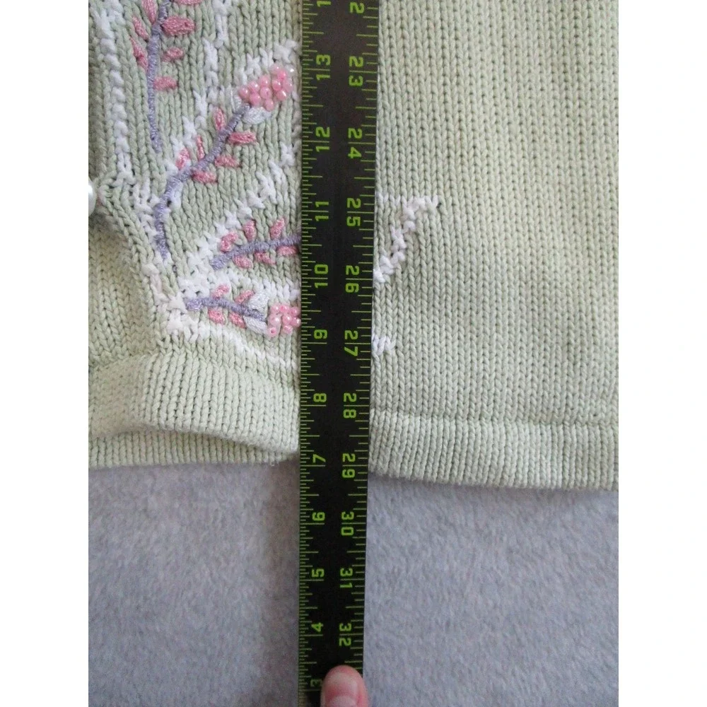 Vintage Storybook Knits Cardigan Womens LGreen Handknits‎ Sweater Cottagecore